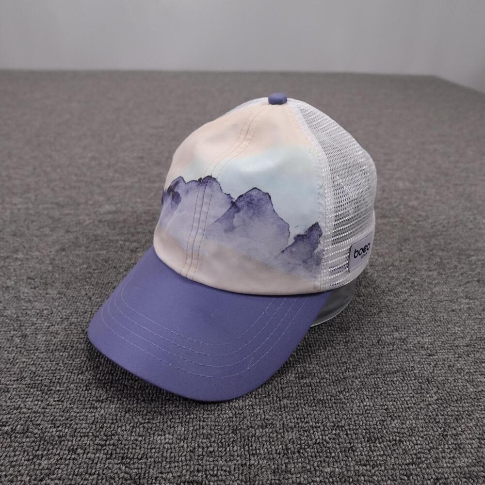 Boco Gear Hat Cap Snap Back Mens One Size Purple Mesh Trucker Mountain Graphic